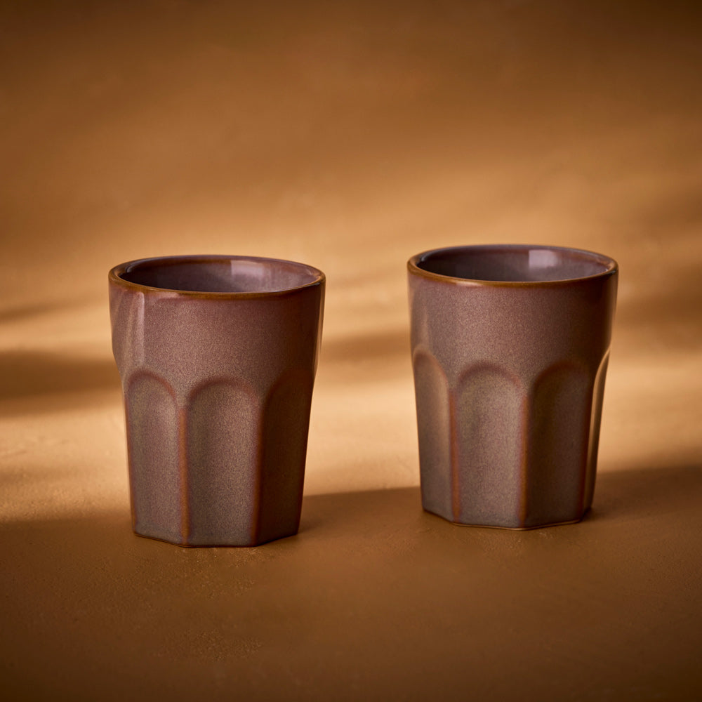Alex Liddy Verv Set Of 2 Faceted Tumblers 250ml