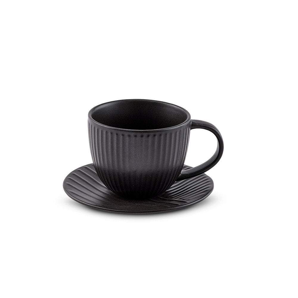 Salt & Pepper Blake Teacup & Saucer 400ml Set of 2