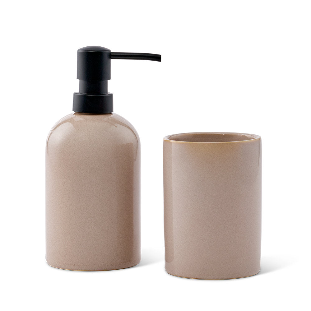 Salt & Pepper Tide Soap Dispenser & Tumbler Set