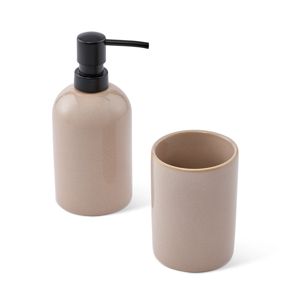 Salt & Pepper Tide Soap Dispenser & Tumbler Set
