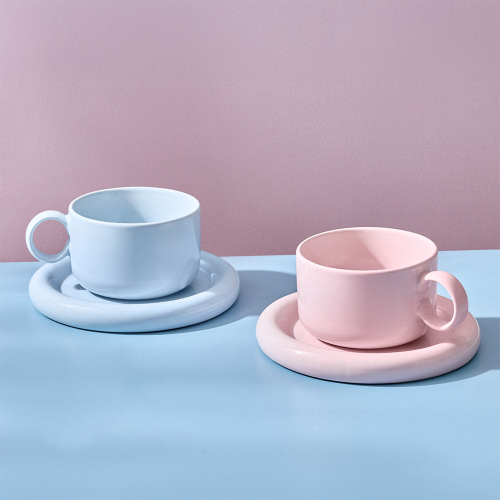 Salt & Pepper Finn Teacup & Saucer 240ml Set of 2