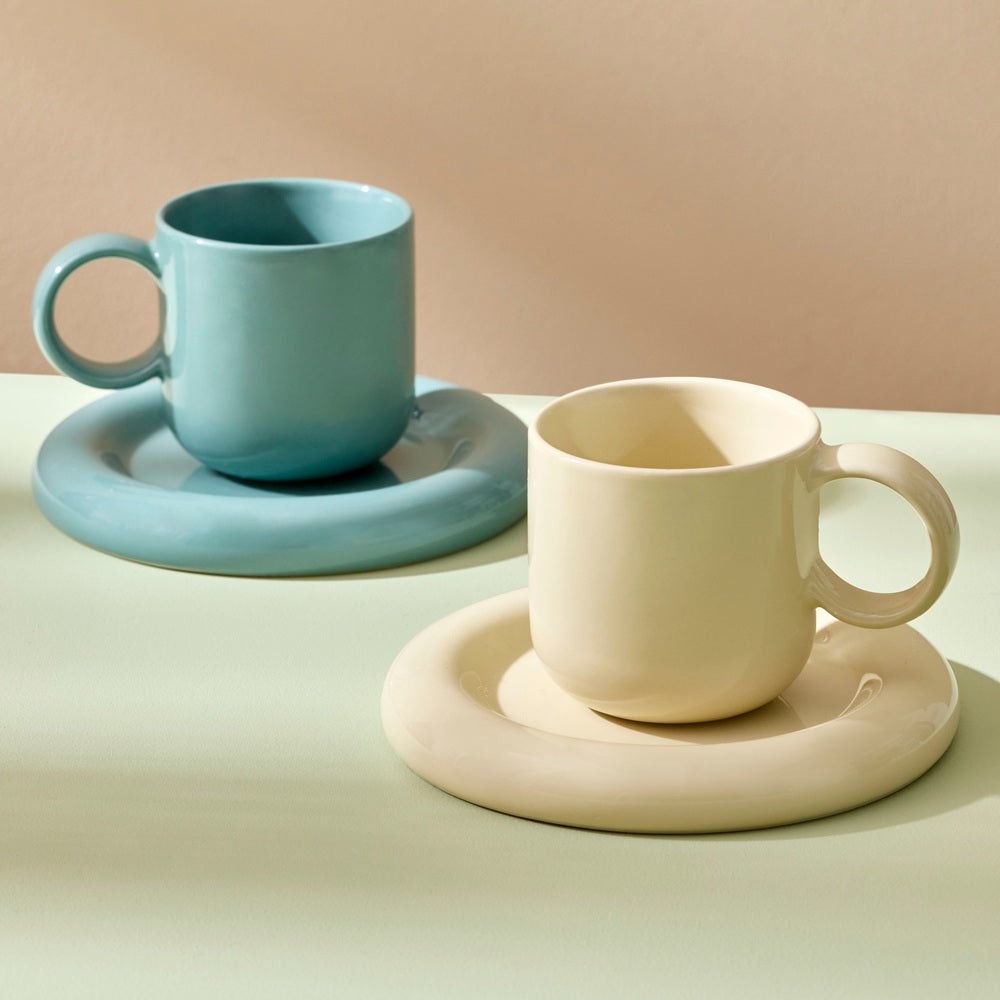 Salt & Pepper Finn Espresso Cup & Saucer 100ml Set of 2