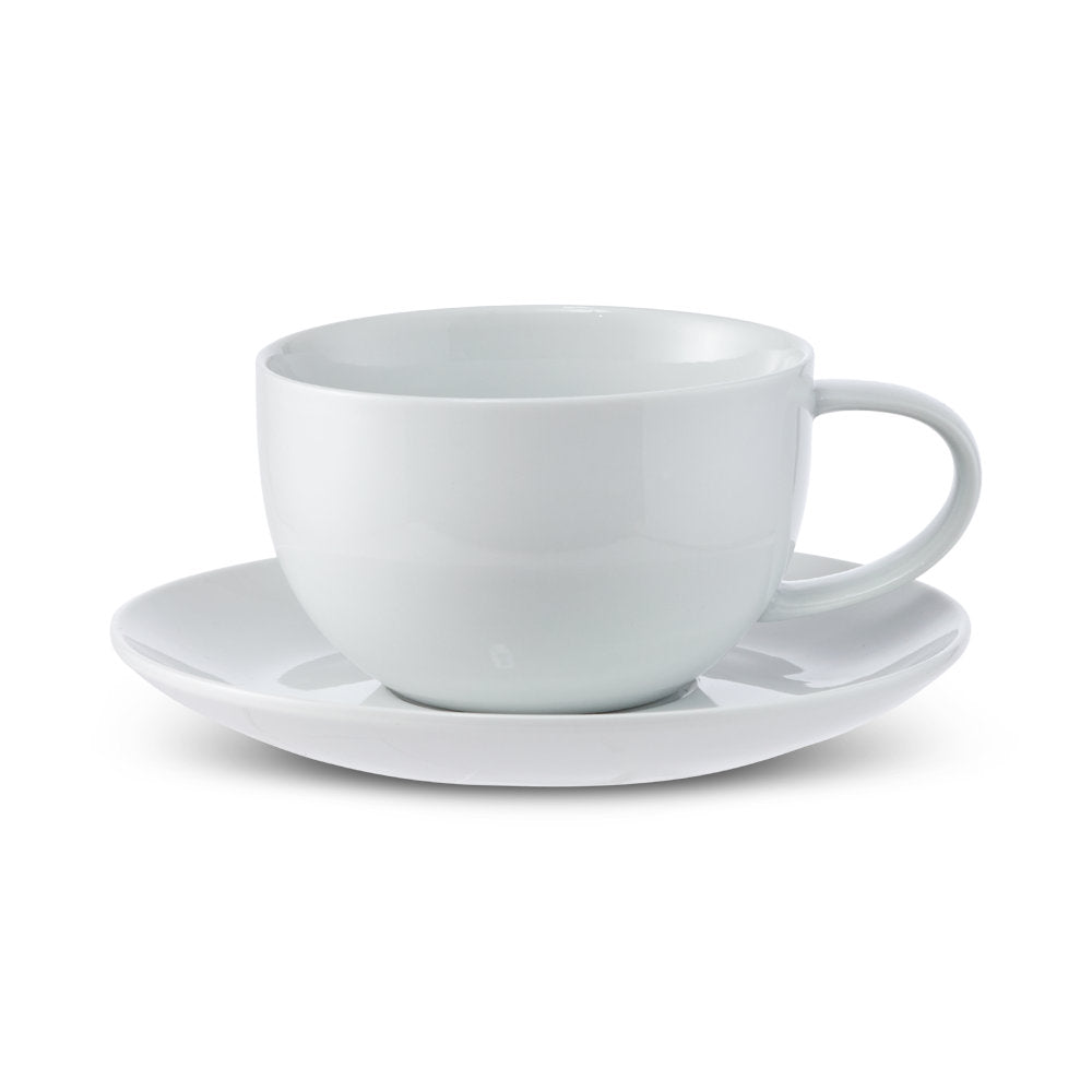 Salt & Pepper Coupe Teacup & Saucer 250ml Set of 4