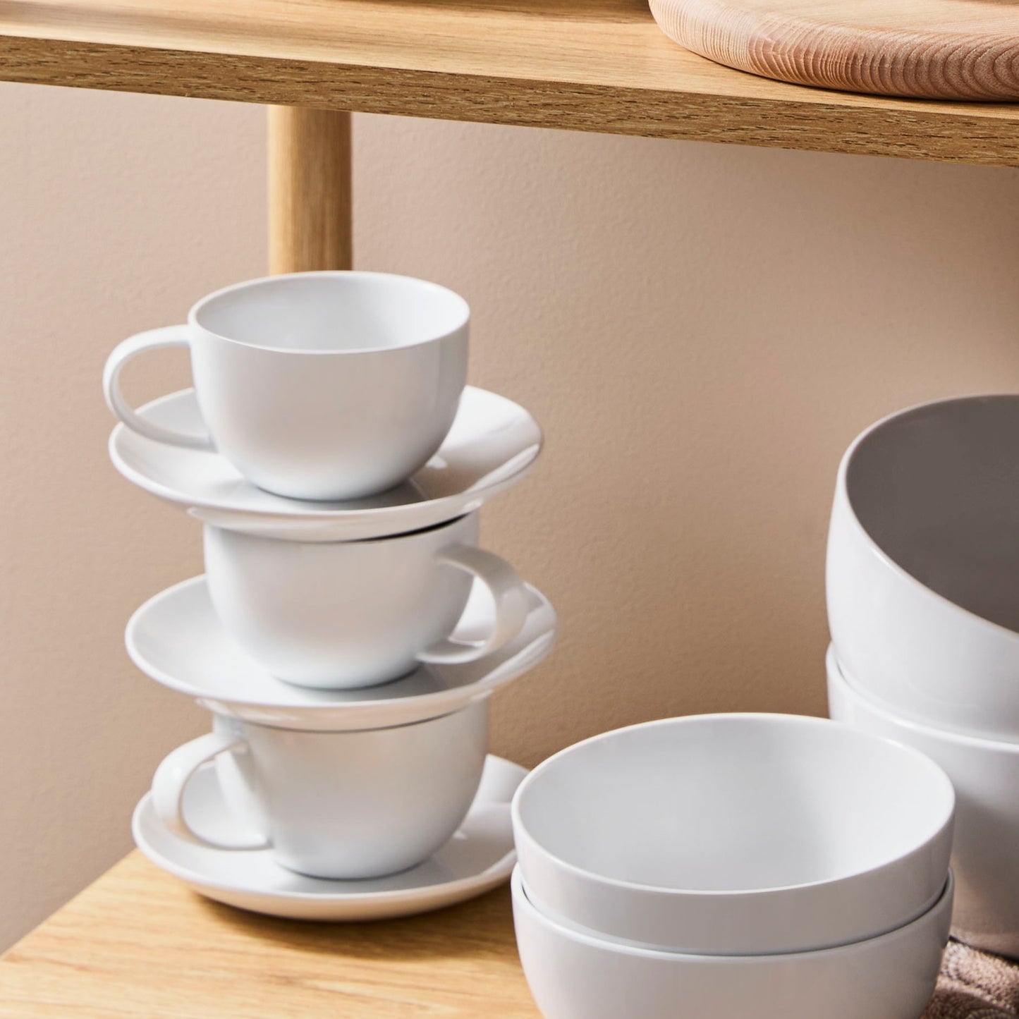 Salt & Pepper Coupe Teacup & Saucer 250ml Set of 4