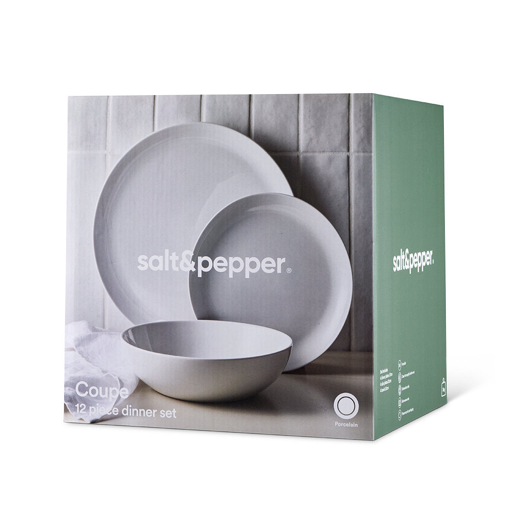 Salt & Pepper Coupe 12 Piece Dinner Set