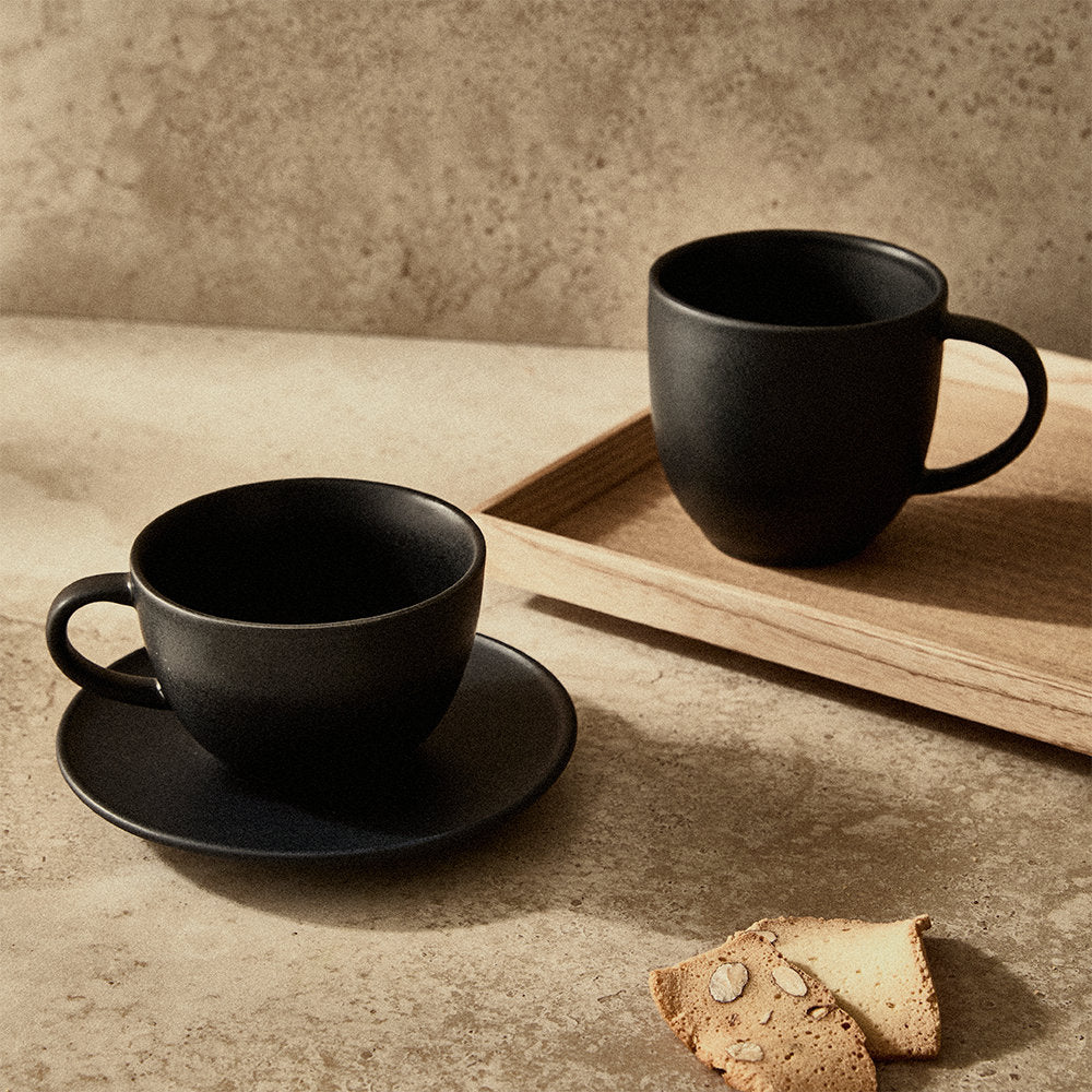 Salt & Pepper Milan Teacup & Saucer 280ml Set of 6