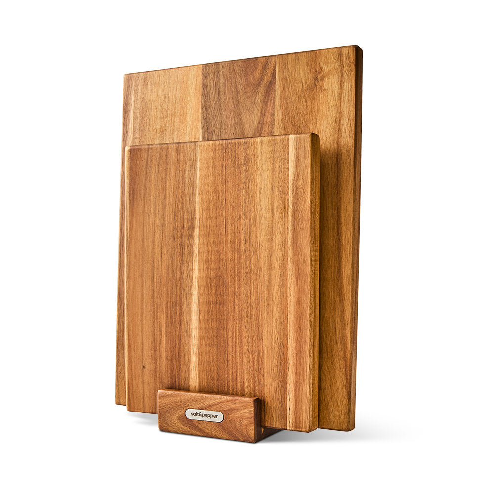 Salt & Pepper Noa Chopping Board Set With Stand 3 Piece
