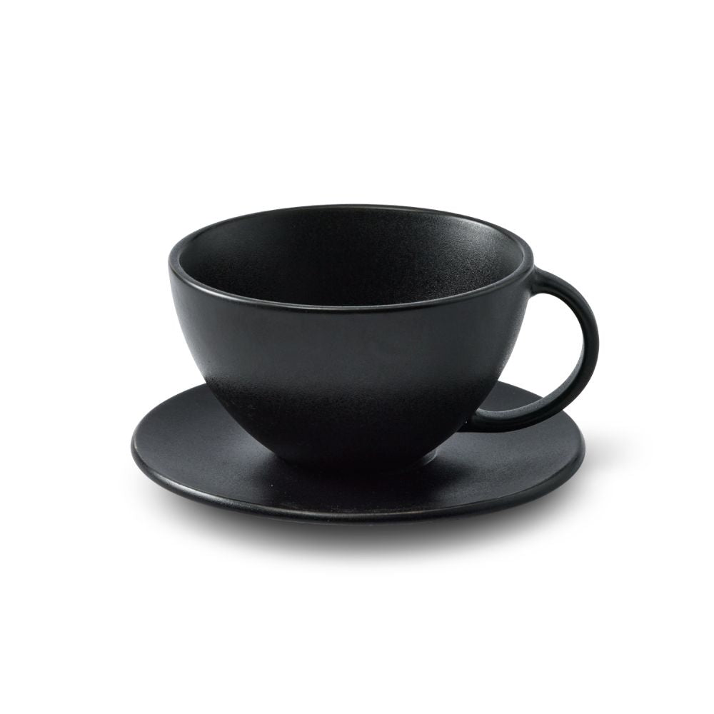 Salt & Pepper Riley Teacups & Saucers 360mL - Set of 4