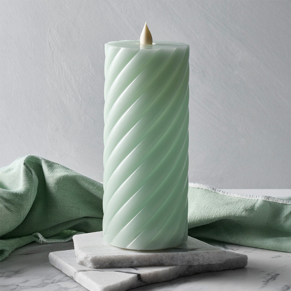 Salt & Pepper Flame Swirl LED Flickering Candle 17cm