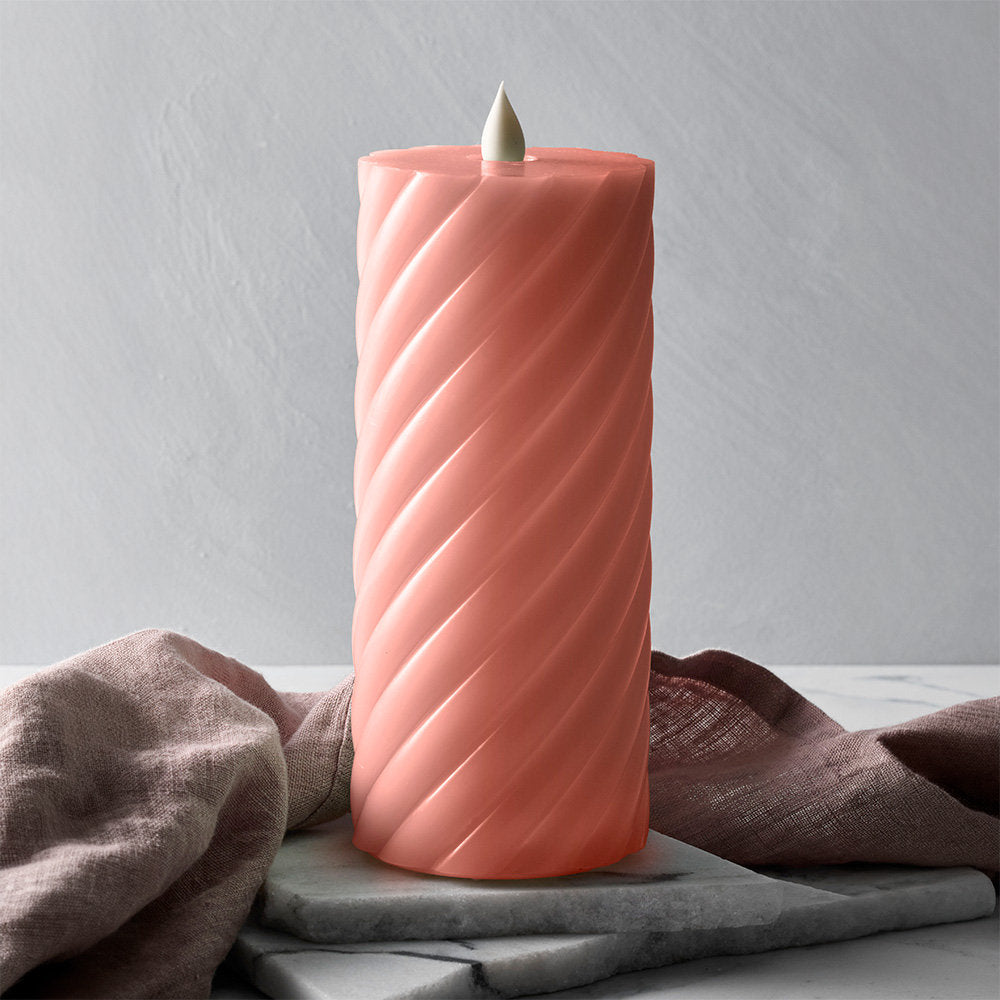 Salt & Pepper Flame Swirl LED Flickering Candle 17cm