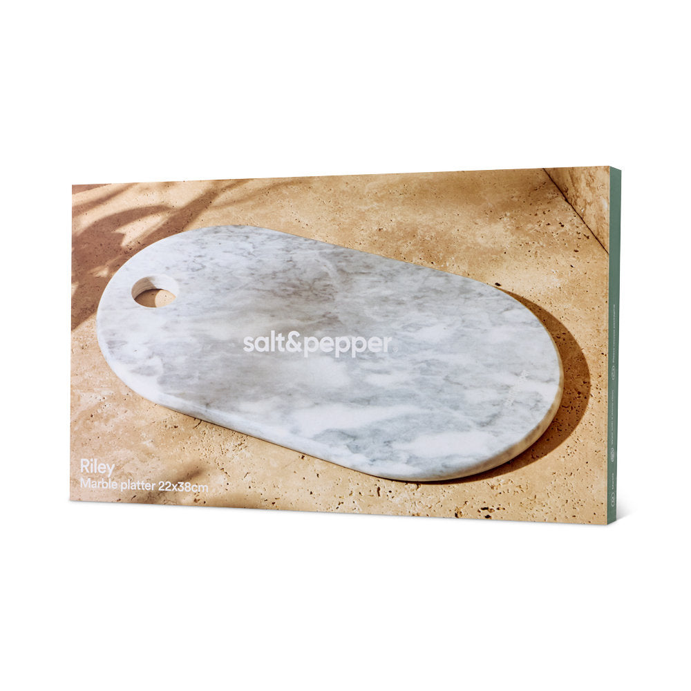Salt & Pepper Riley Oval Marble Platter