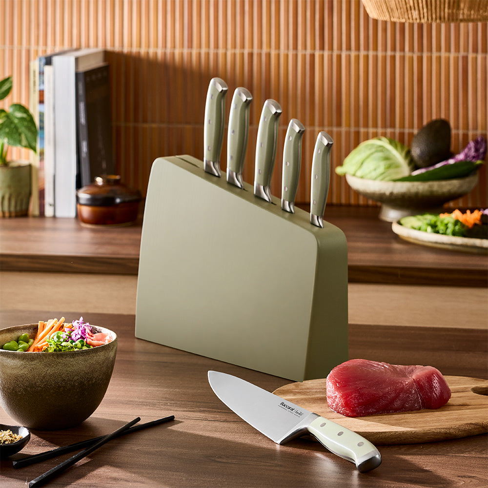 Baccarat Keiko Miro 7 Piece Knife Block Fig