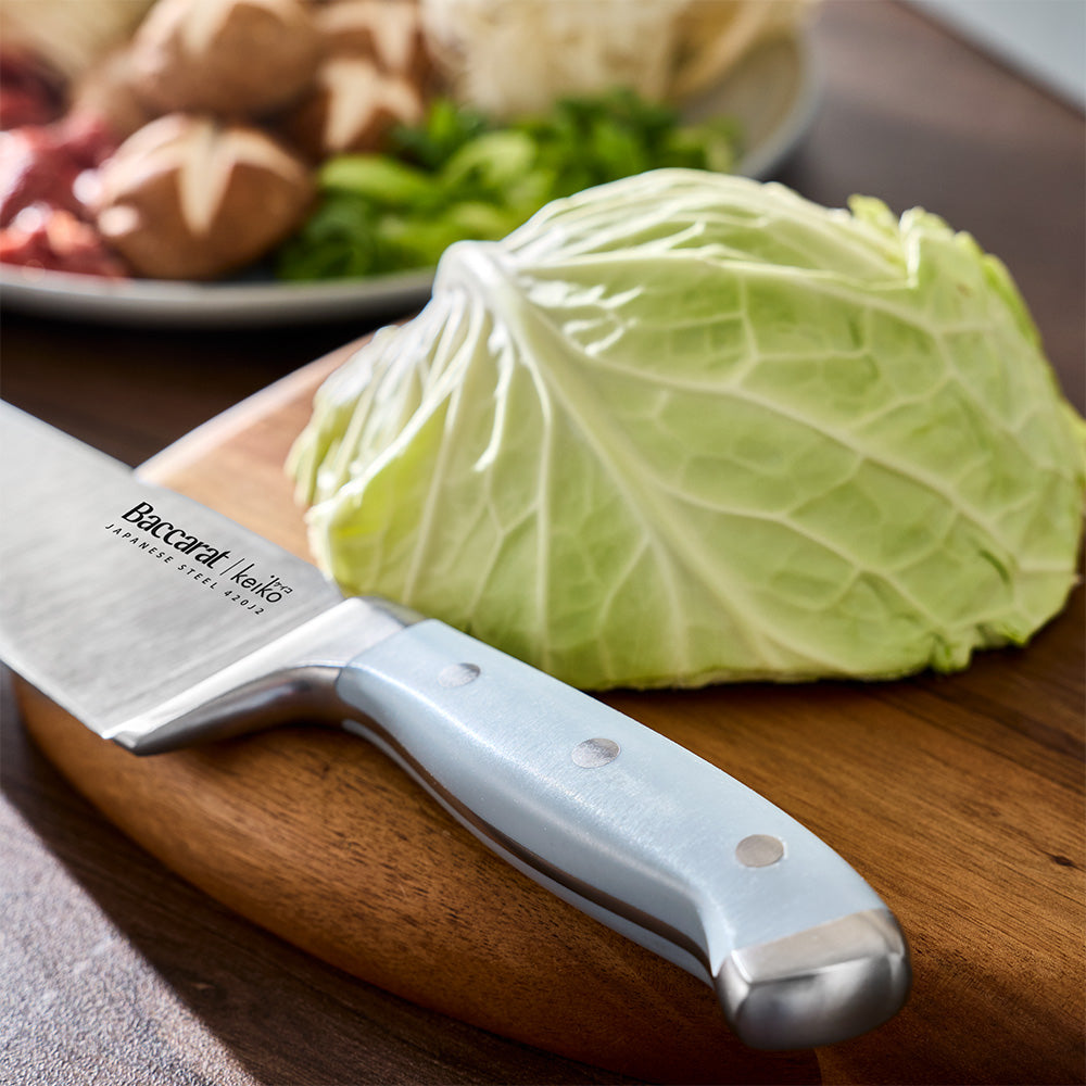 Baccarat Keiko Miro 7 Piece Knife Block Mist