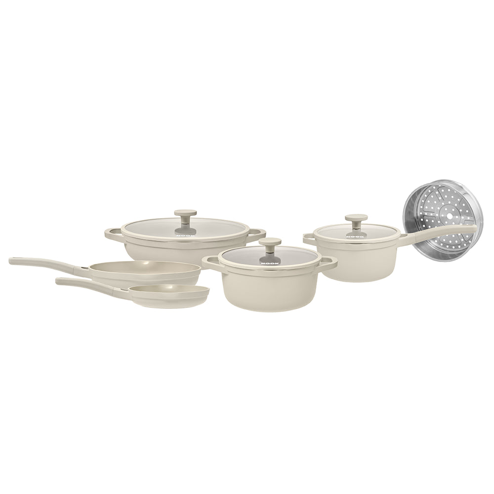 NOOK by Baccarat 6 Piece Cookware Set Cream