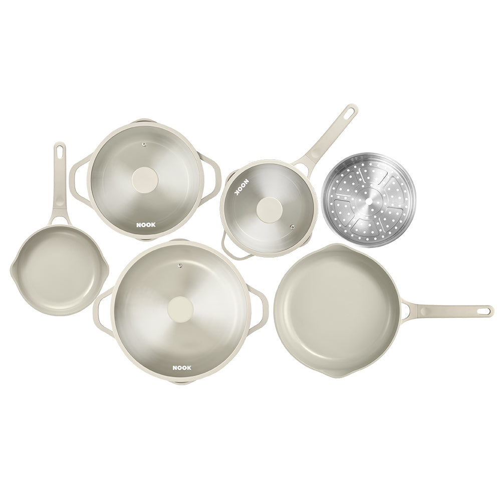 NOOK by Baccarat 6 Piece Cookware Set Cream