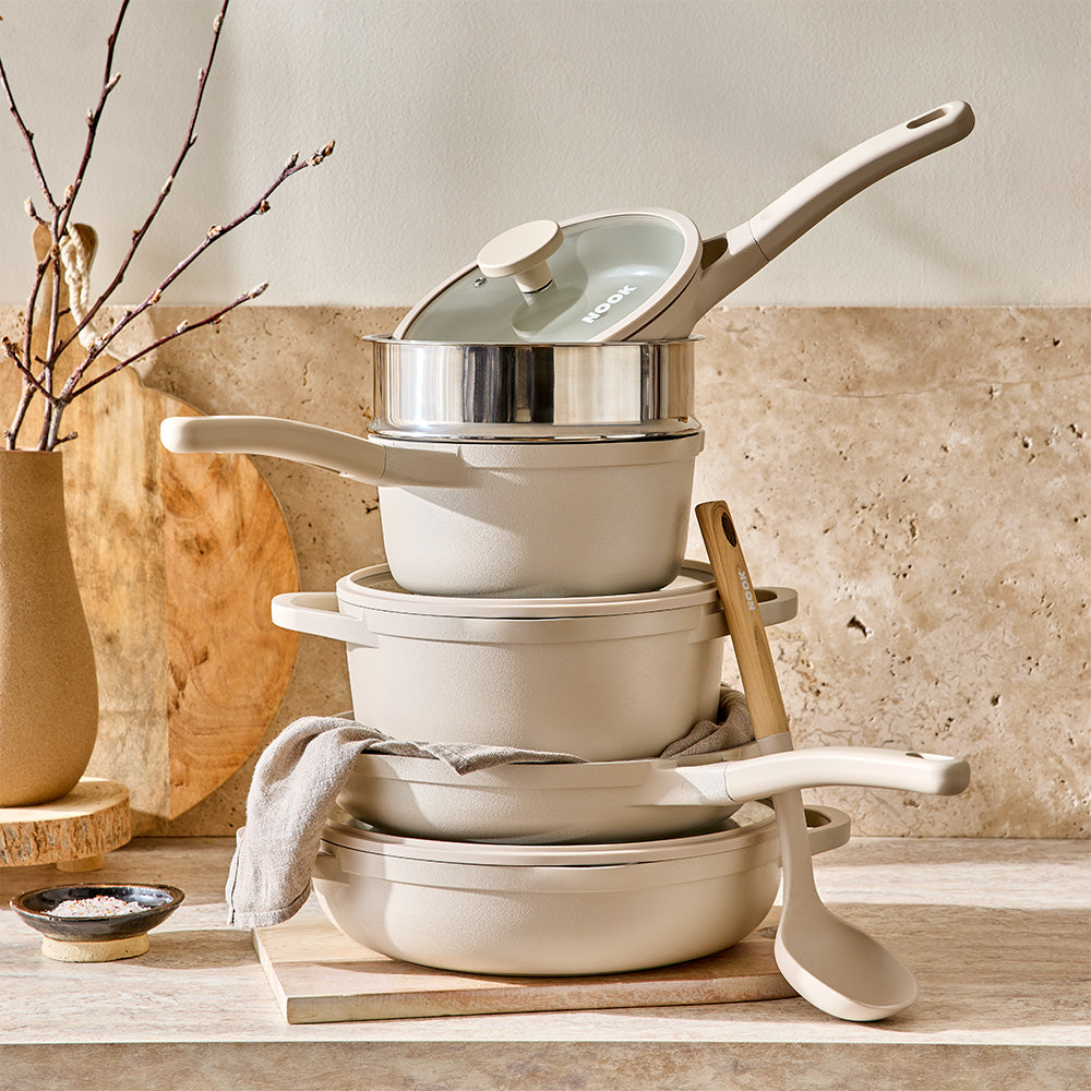 NOOK by Baccarat 4 Piece Cookware Set Cream