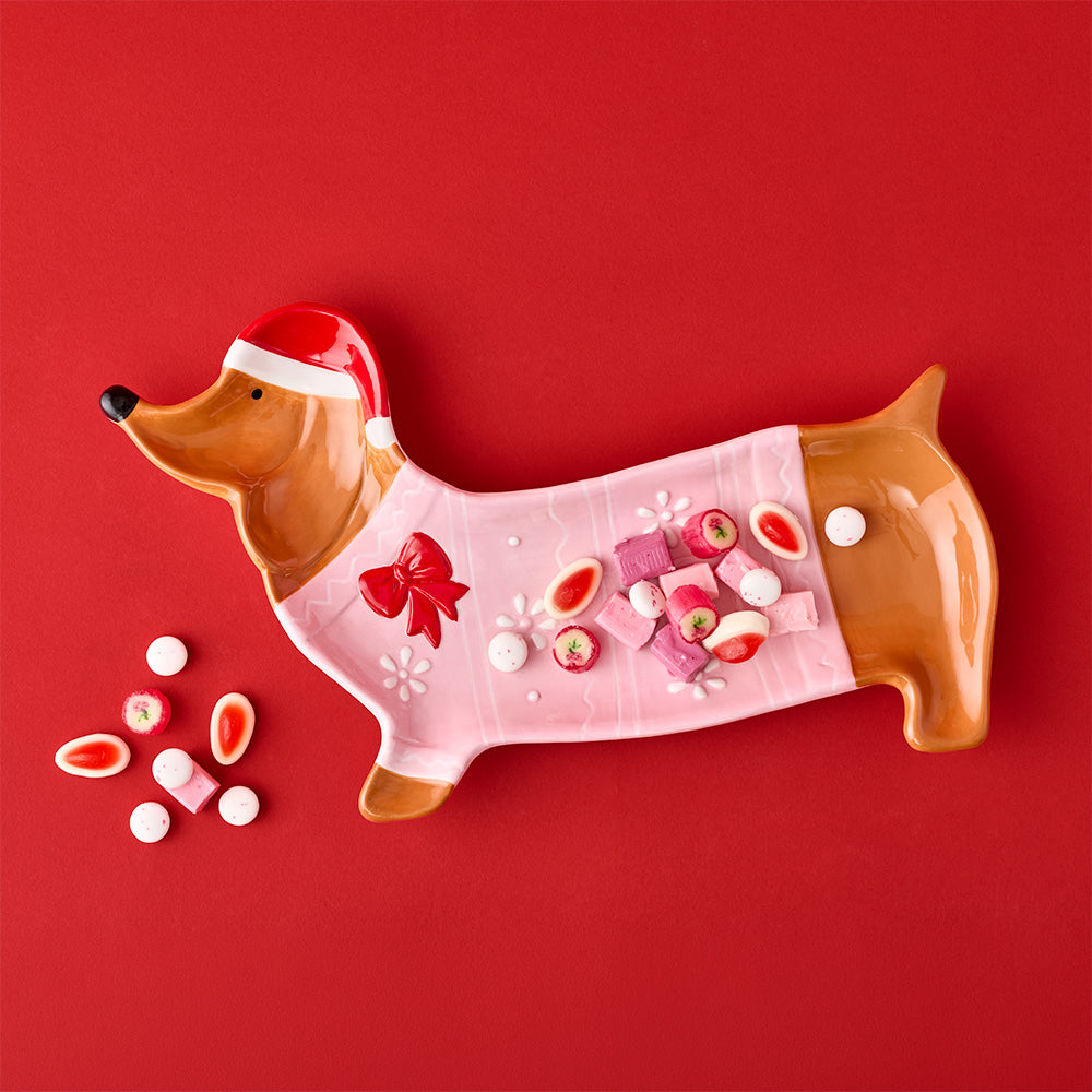 Sweets served on the Santas Workshop dachshund serving platter.