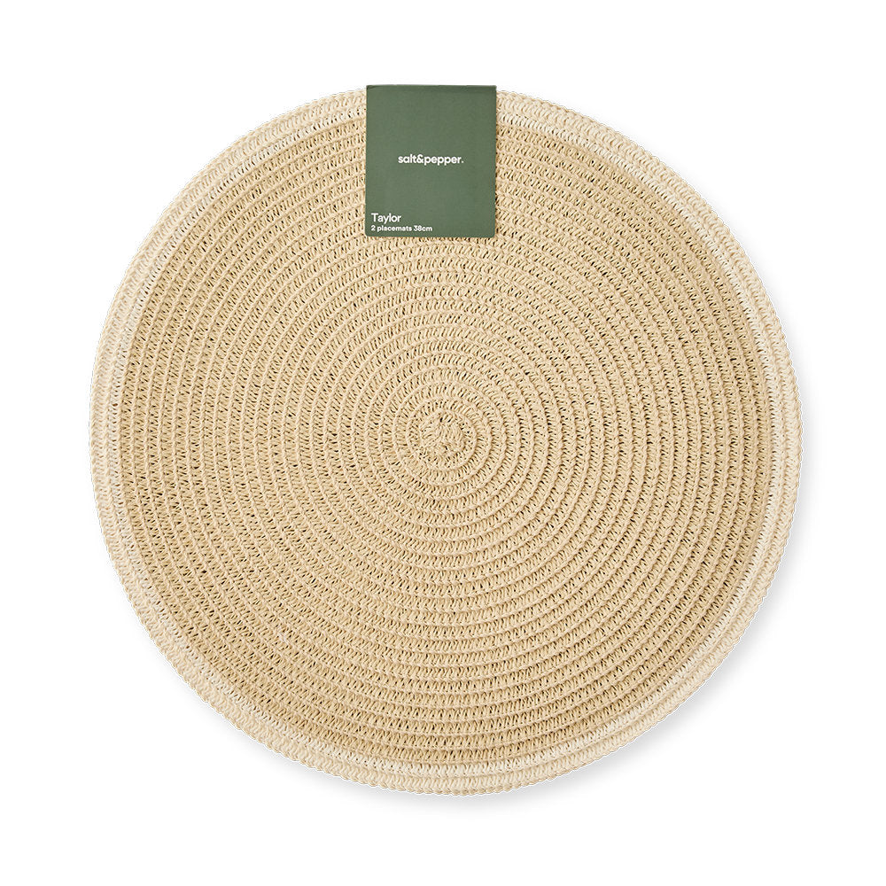 Salt & Pepper Set Of 2 Taylor Round Placemat 38cm
