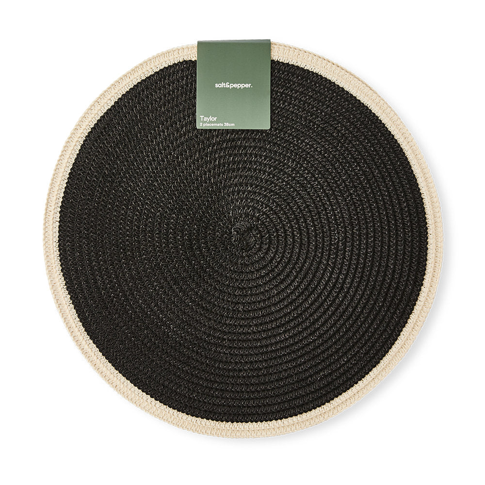 Salt & Pepper Set Of 2 Taylor Round Placemat 38cm