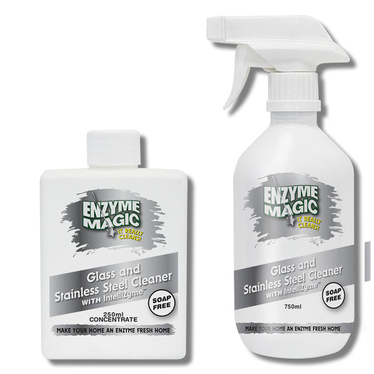 Enzyme Magic Glass & Stainless Steel Cleaner With Spray Bottle