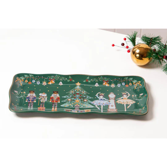 Ashdene Christmas Wonderland Green Rectangle Platter