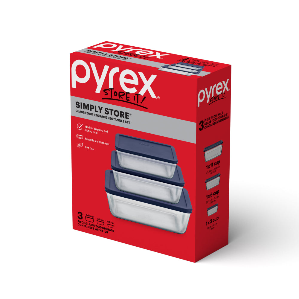 Pyrex Simply Store 3 Piece Rectangle Set