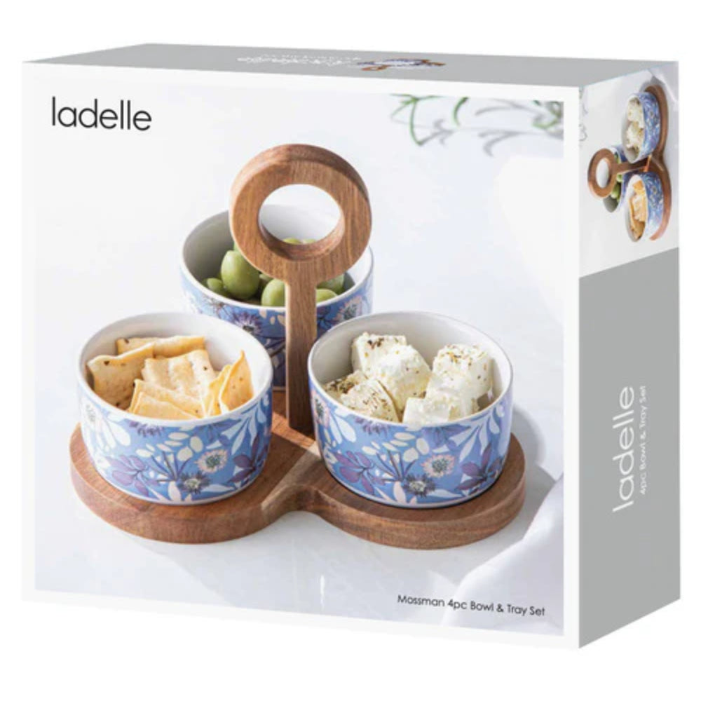 Ladelle Mossman 4 Piece Bowl & Tray Set