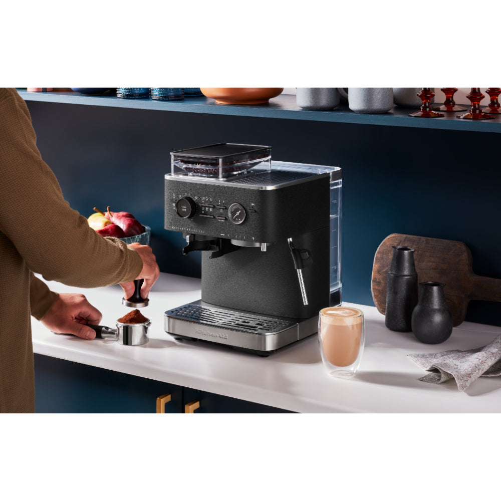 KitchenAid Semi Automatic Espresso Machine With Burr Grinder Cast Iron Black