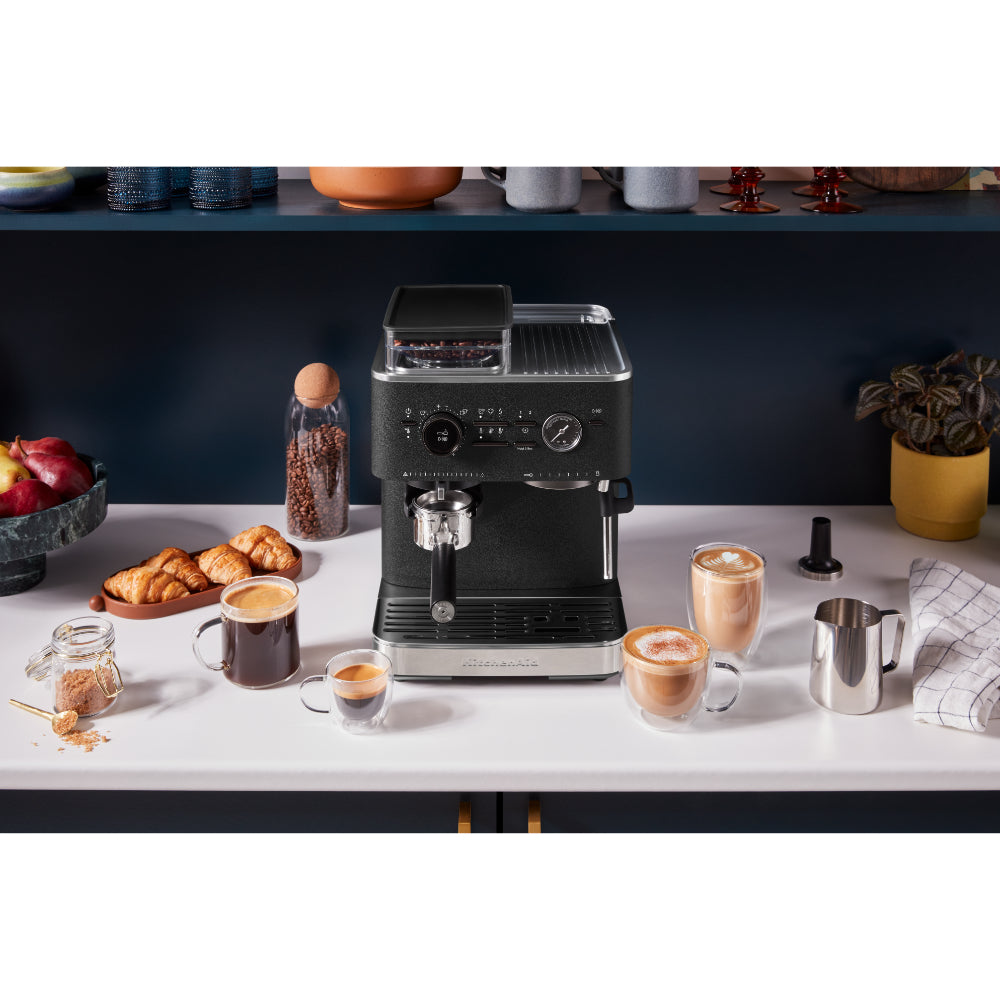 KitchenAid Semi Automatic Espresso Machine With Burr Grinder Cast Iron Black