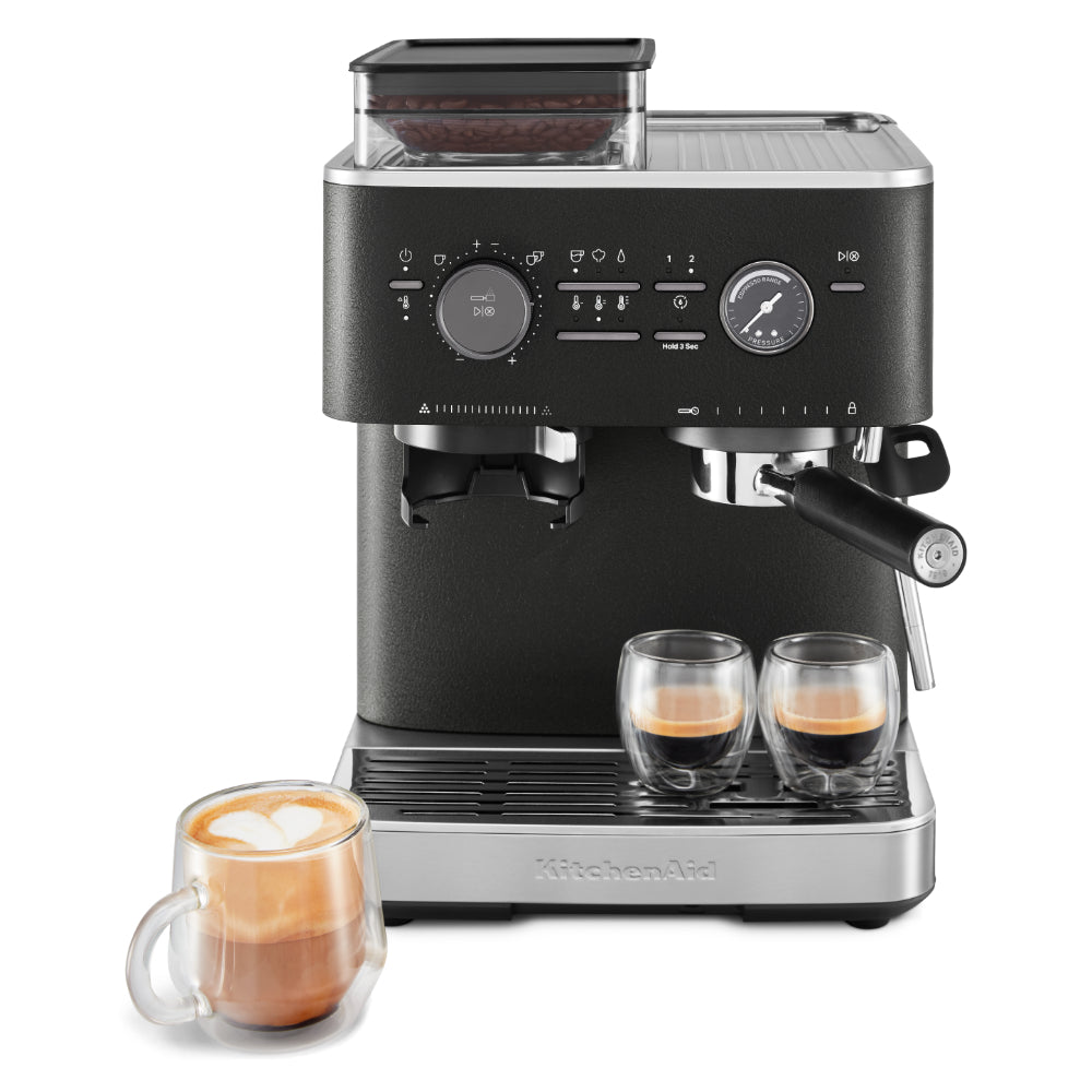 KitchenAid Semi Automatic Espresso Machine With Burr Grinder Cast Iron Black