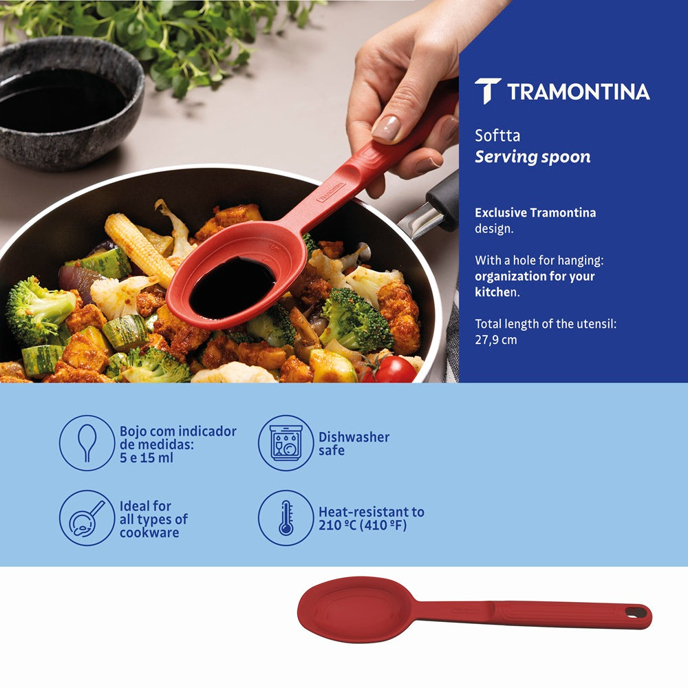 Tramontina Soffta Measure & Serving Spoon Red