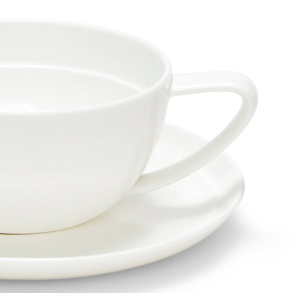 Salt & Pepper Edge Tea Cups & Saucers 280mL - Set of 6