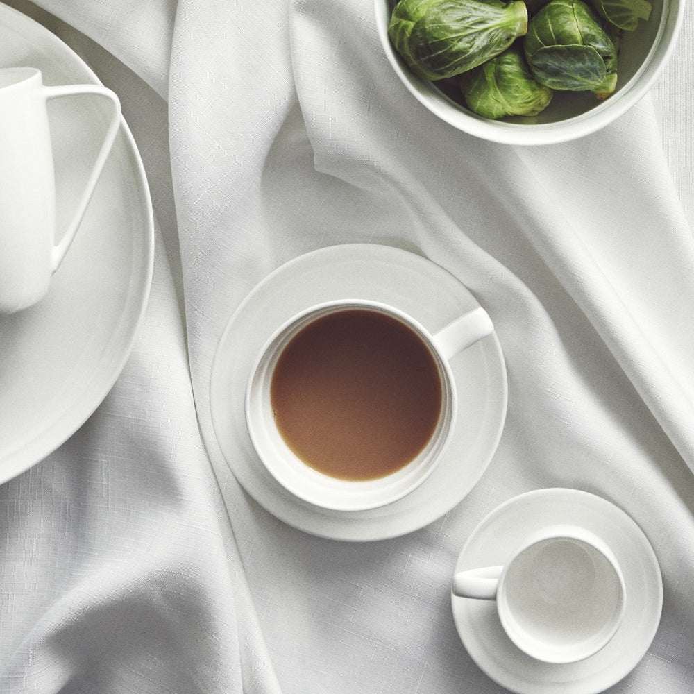 Salt & Pepper Edge Tea Cups & Saucers 280mL - Set of 6