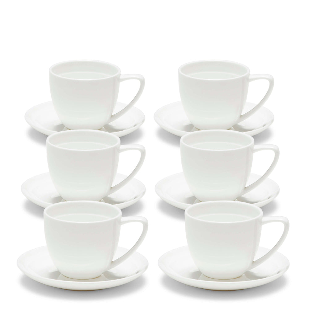 Salt & Pepper Edge Espresso Cups & Saucers 100mL - Set of 6