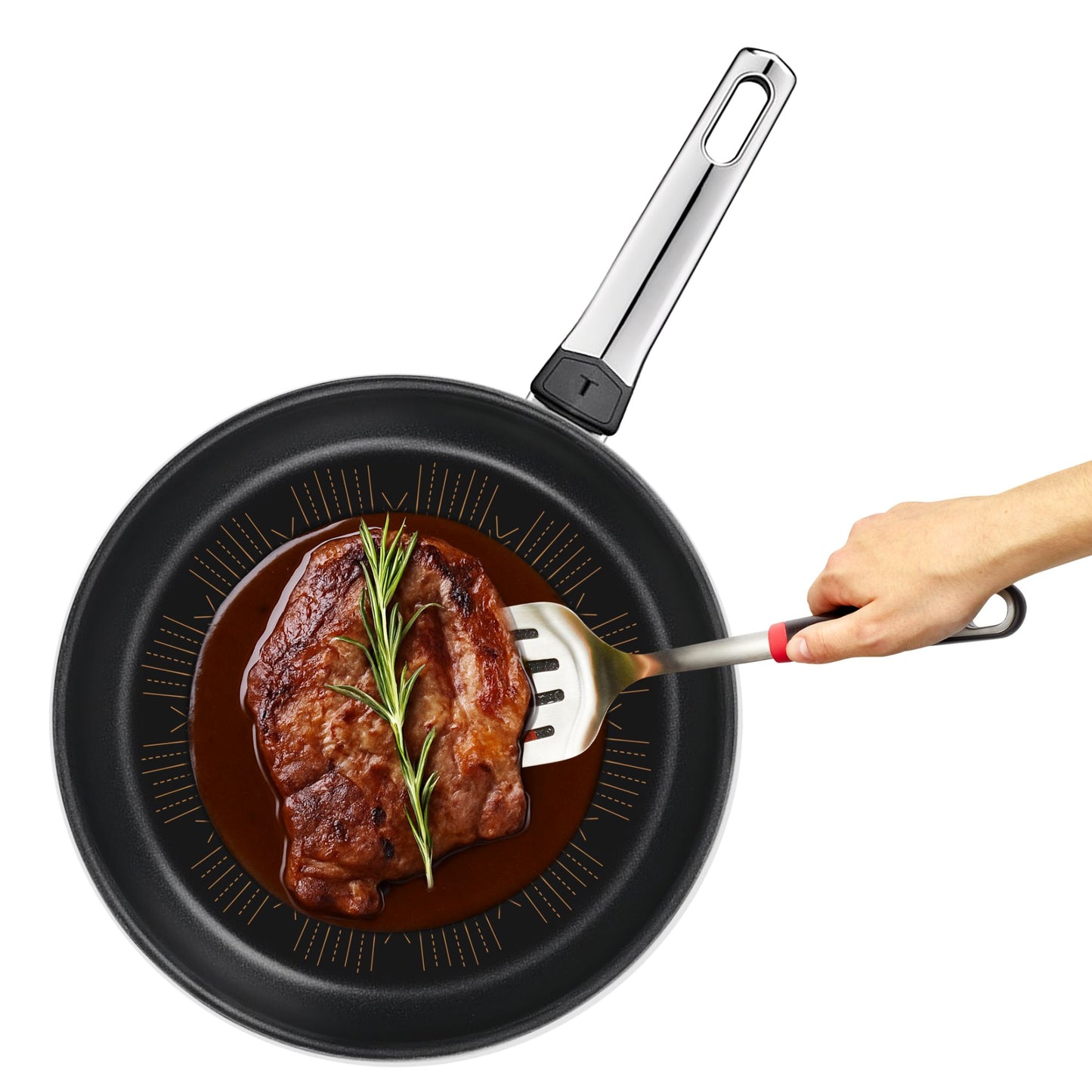 Tefal Emotion+ Flavors Induction Stainless Steel Oil Concentrating Non-Stick Frypan 28cm