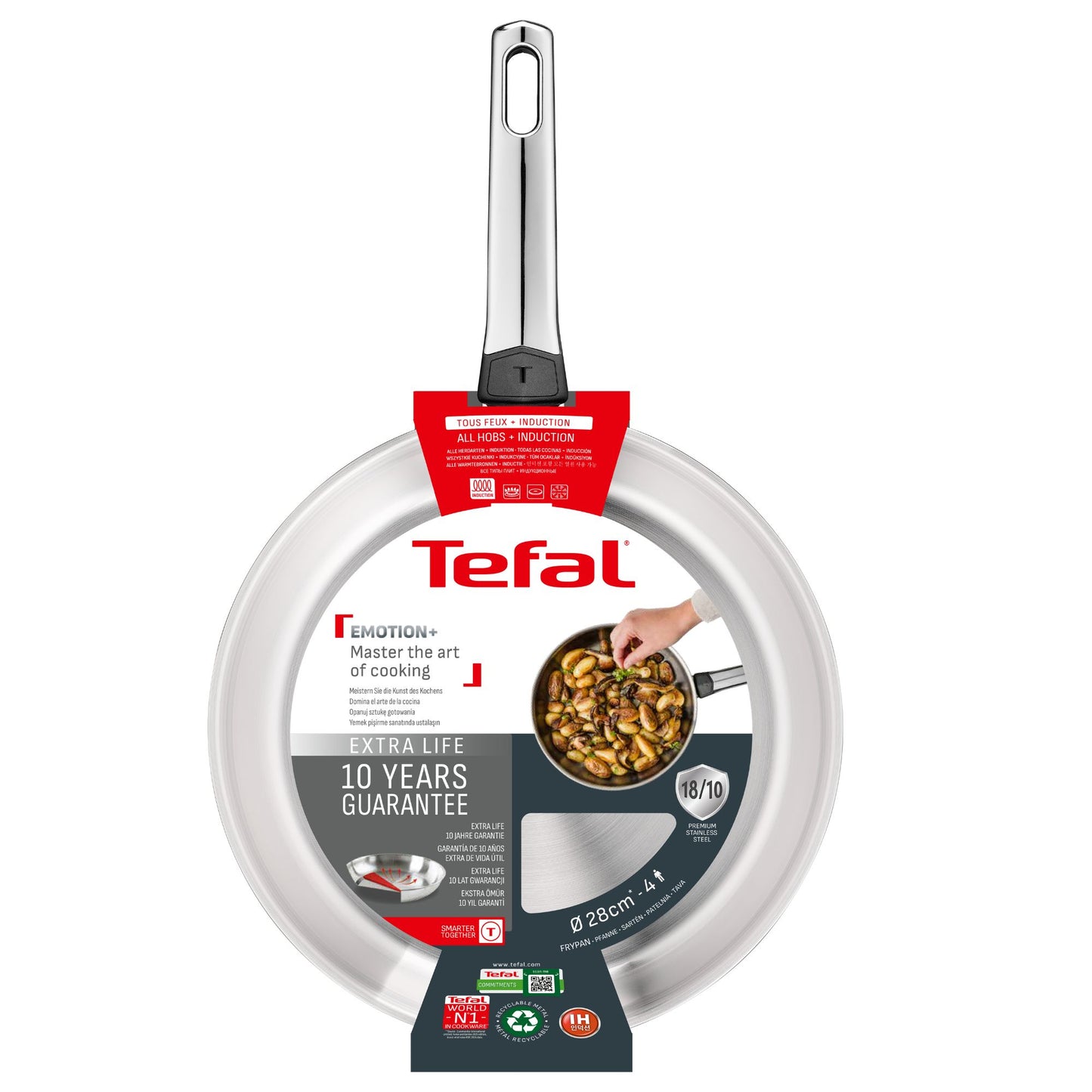Tefal Emotion+ Induction Stainless Steel Frypan 28cm