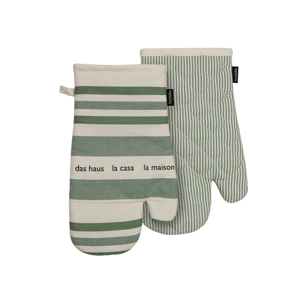 Ladelle La Casa Leaf Set Of 2 Oven Mitts