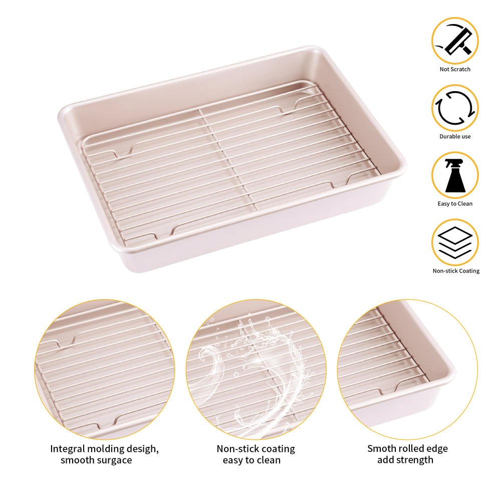 Chefmade Deep Baking Pan With Rack 34.5x24.7cm
