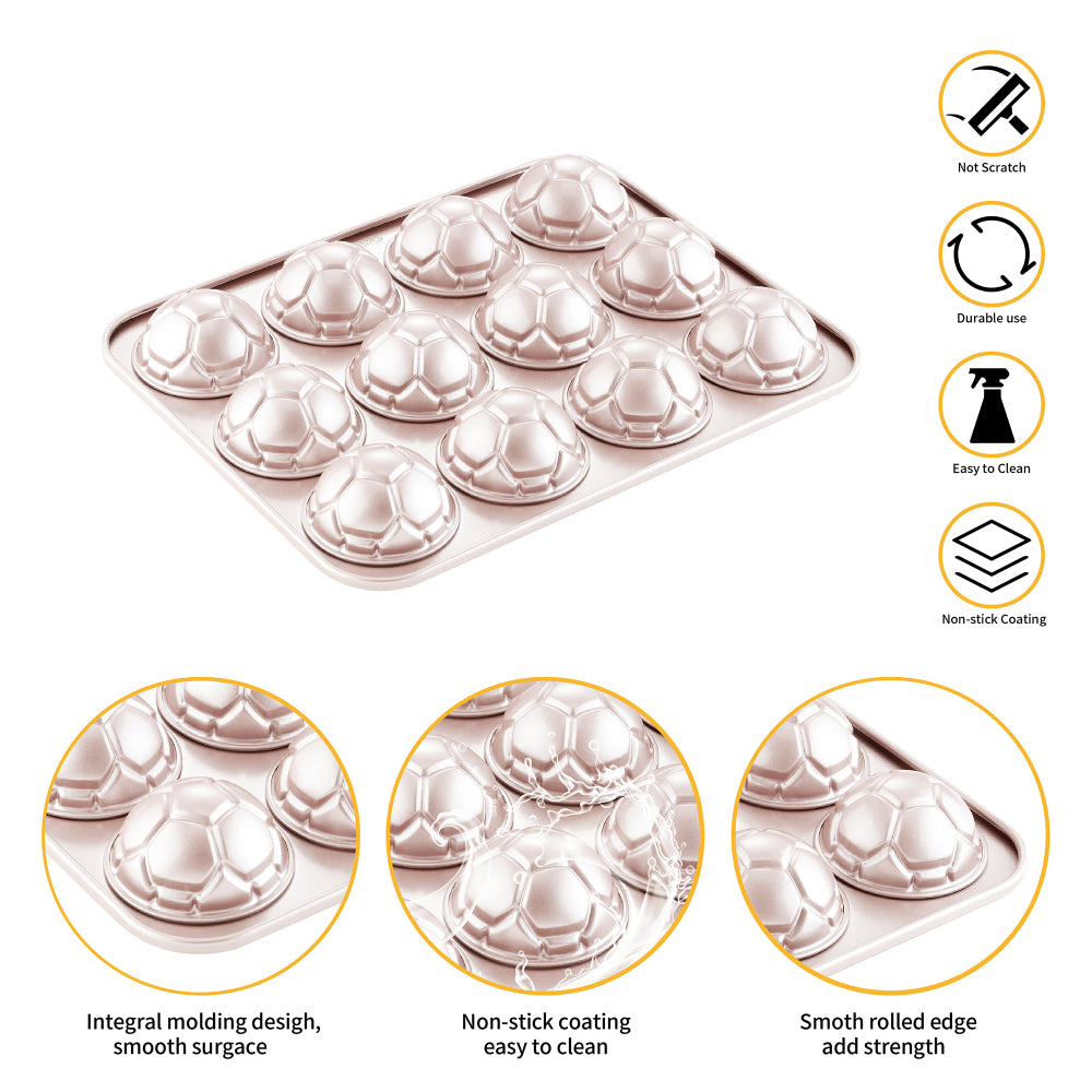 Chefmade 12 Cup Soccer & Football Ball Cake Pan