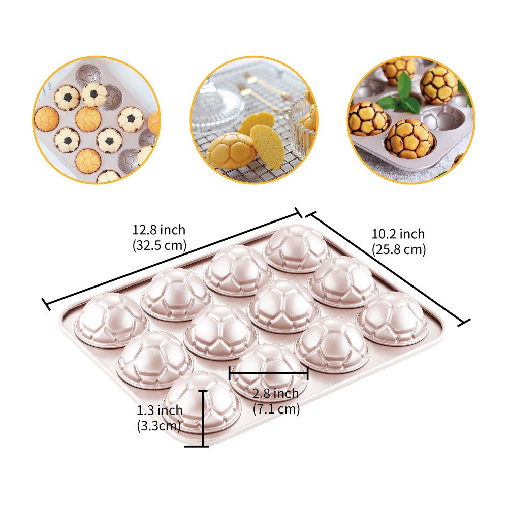 Chefmade 12 Cup Soccer & Football Ball Cake Pan