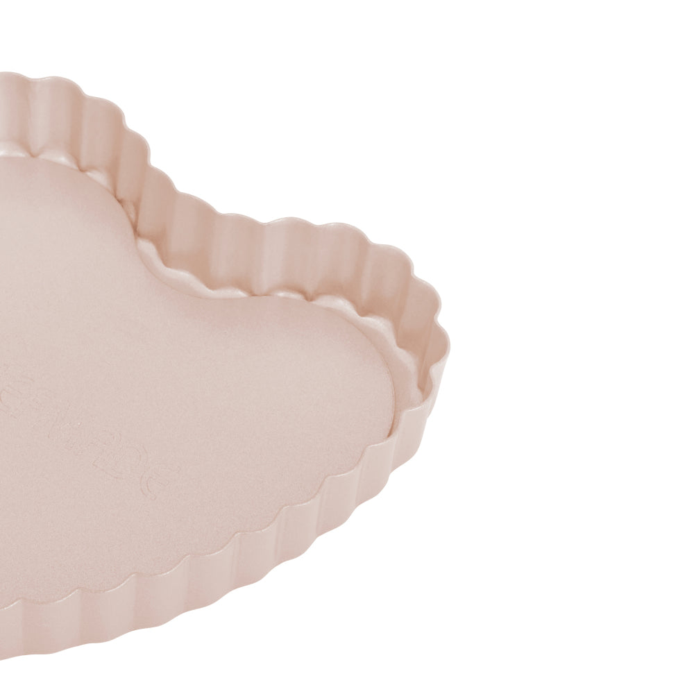 Chefmade Set of 4 Mini Loose Base Heart Tart Pans