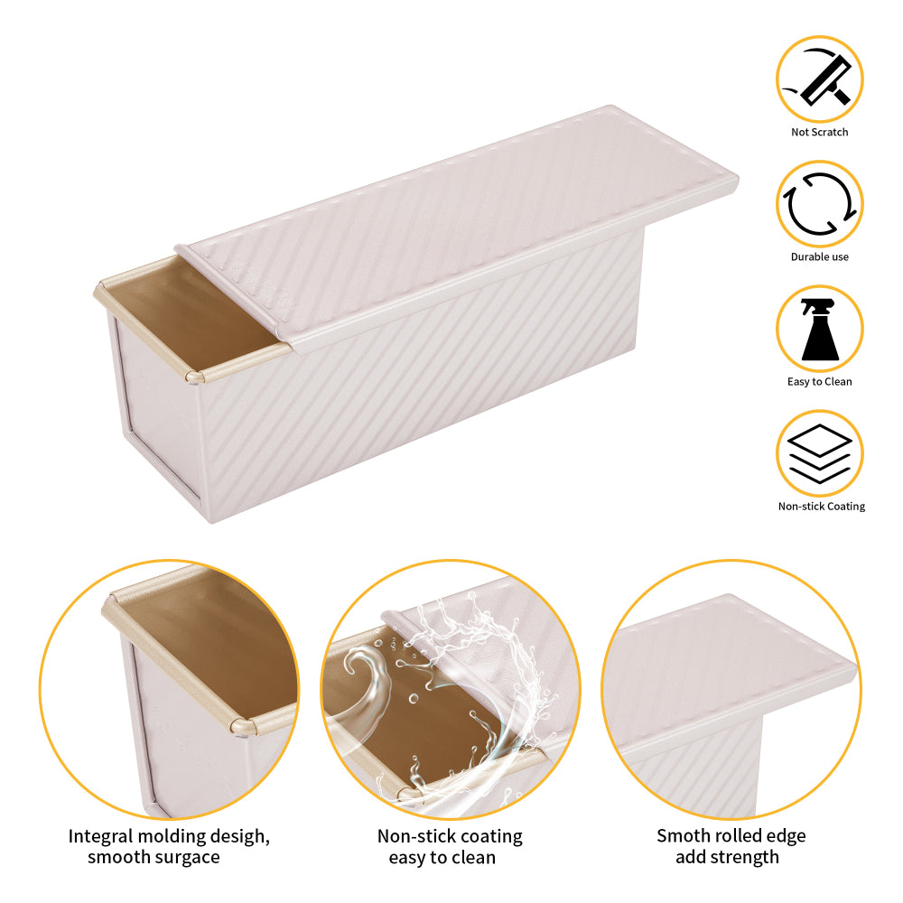 Chefmade Corrugated Loaf Pan With Cover 22cm