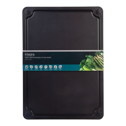 Integra Wood Fibre Reversible Cutting Board 44cm x 32.5cm Black