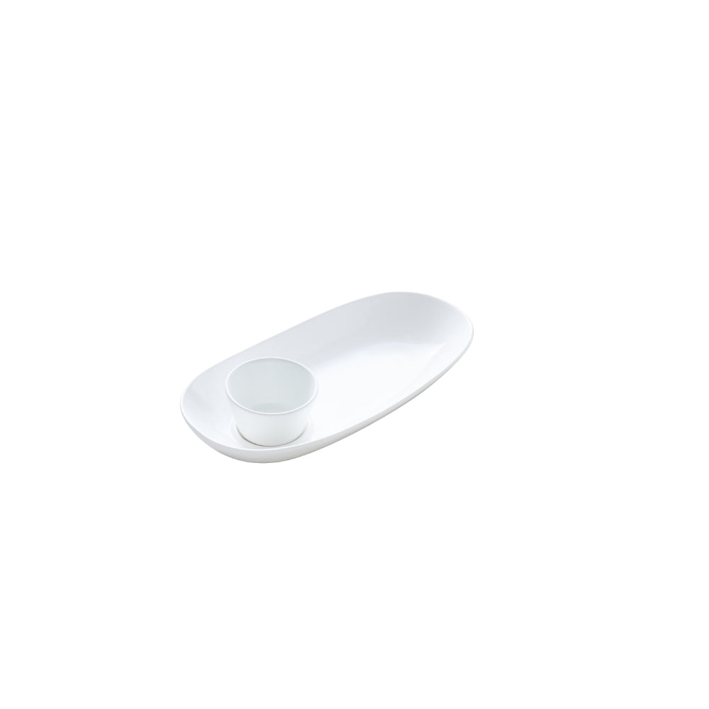 Wilkie Brothers White Oval Platter & Bowl Set