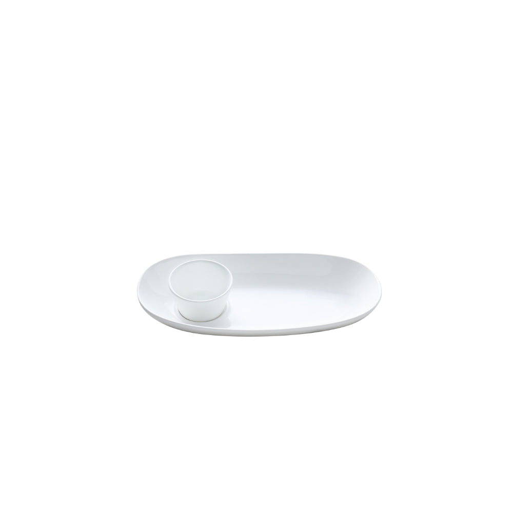 Wilkie Brothers White Oval Platter & Bowl Set