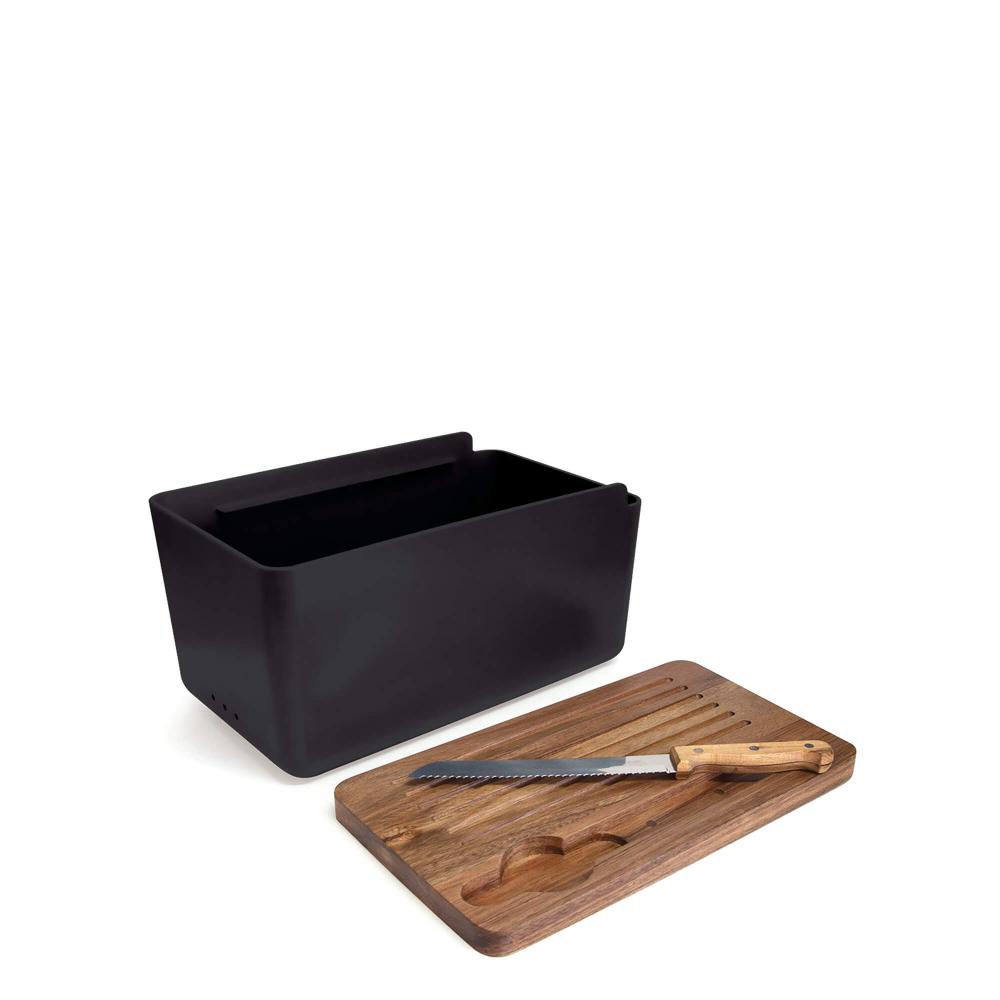 Salt & Pepper Hudson Bread Bin with Cutting Board Lid