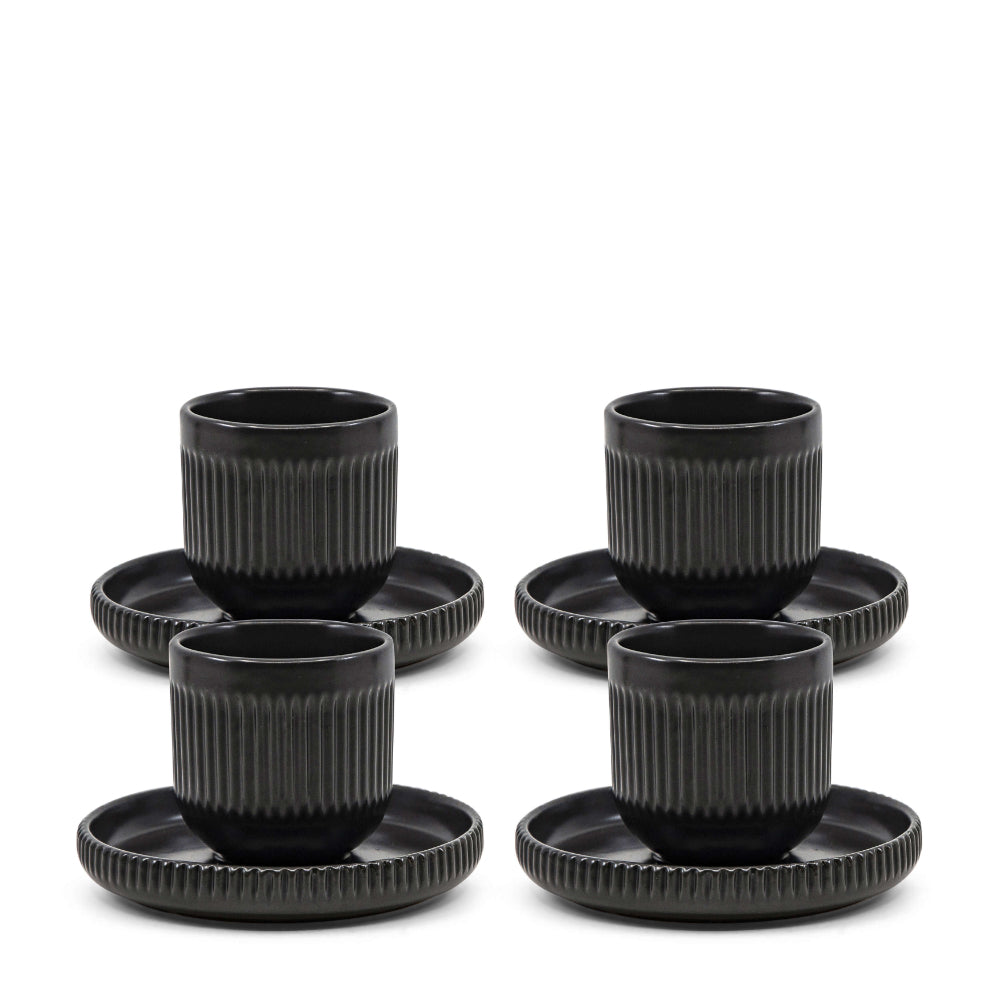 Salt & Pepper Brae Espresso Cups & Saucers 100mL - Set of 4