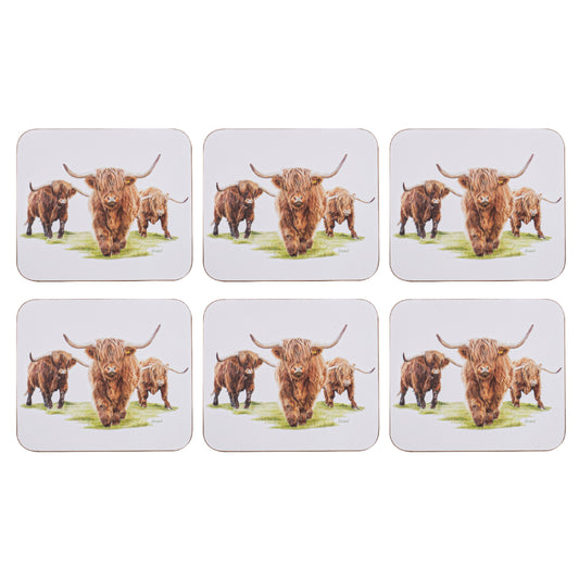 Ashdene Highland Herd Set Of 6 Coasters