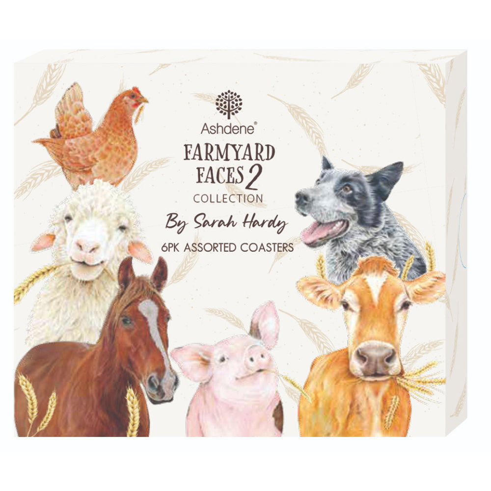 Ashdene Farmyard Faces 2 Set Of 6 Coasters
