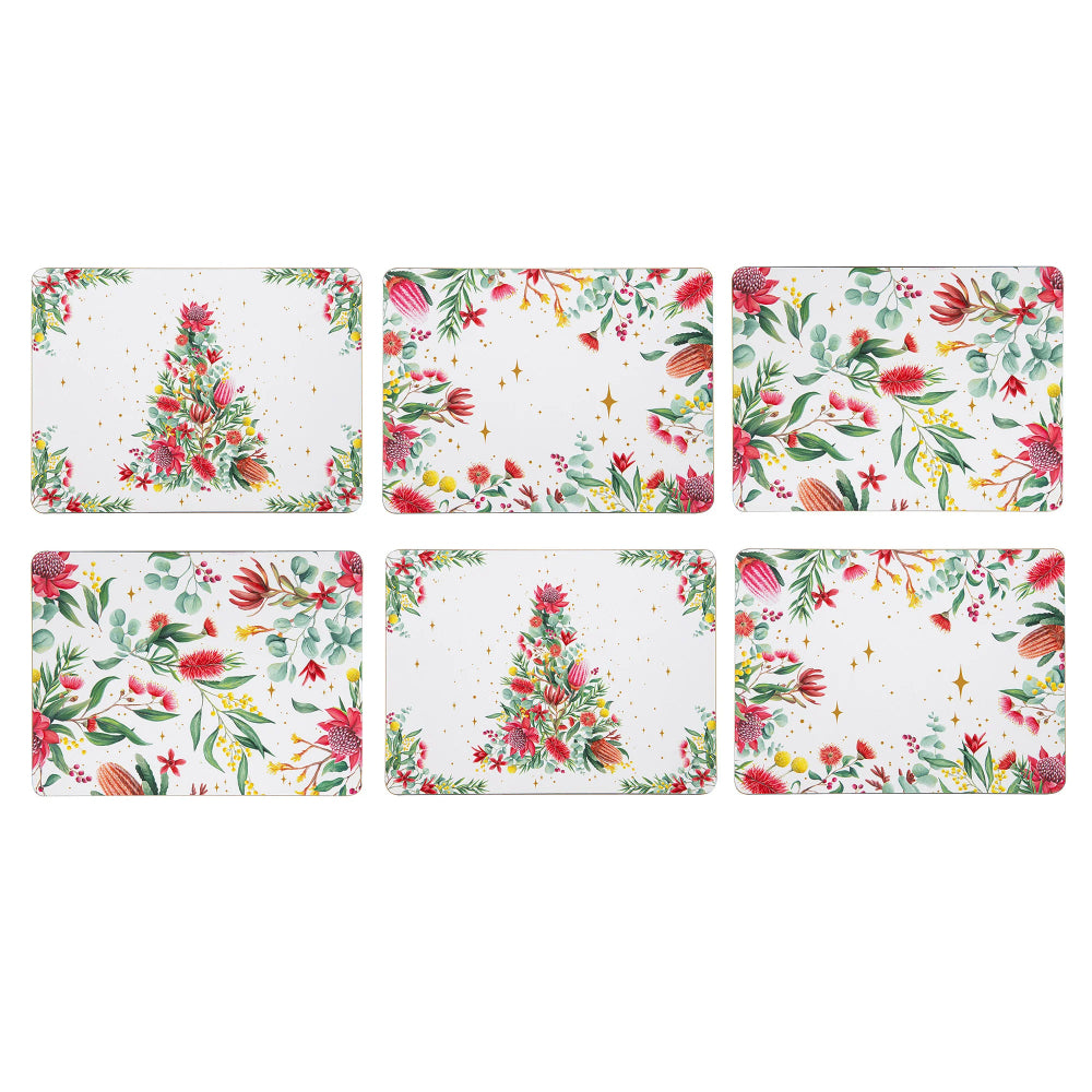 Ashdene Twinkling Blooms Set Of 6 Placemats